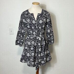 Cleobella NWOT Blue White Mini Dress with Belt Size Small